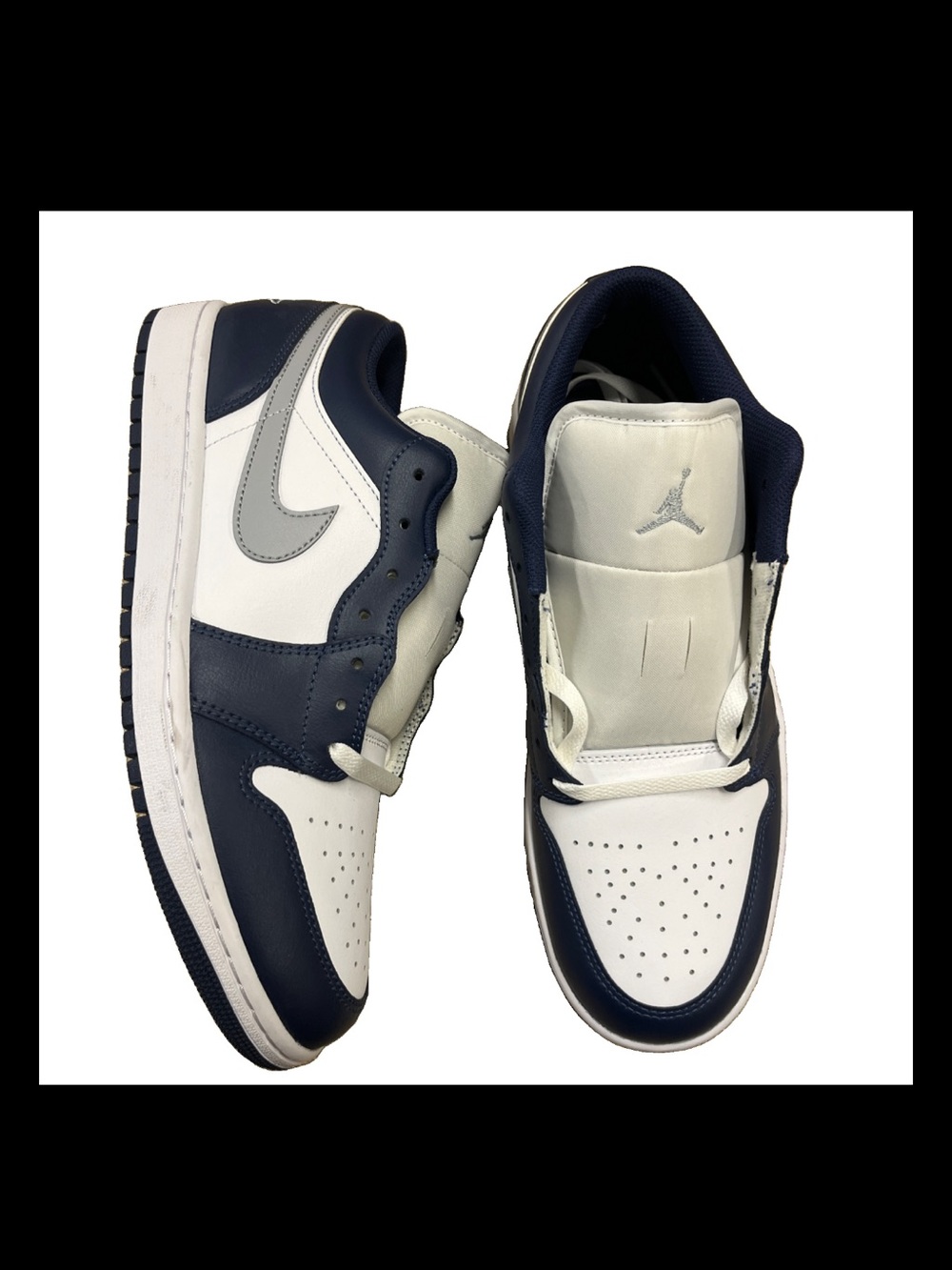 Nike Air Jordan 1 Low Men's Size White/Midnight Navy 10.5 S UK 9.5 EU 44.5